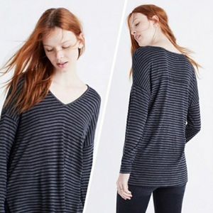 Madewell soft striped asymmetric tee top